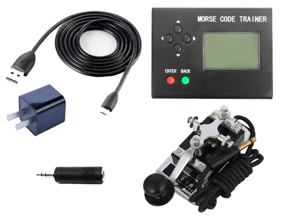Morse code trainer power generation short wave radio CW automatic key key learning radio station host + power +K4 key + cable
Morse code trainer power generation short wave radio CW automatic key key learning radio station host + power +K4 key + cable