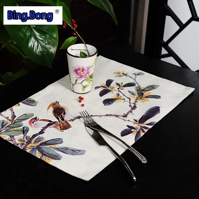 placemat Eat mat New Chinese style cloth art high-grade painting flowers bird eat mat heat insulation pad table dishes cup mat
placemat Eat mat New Chinese style cloth art high-grade painting flowers bird eat mat heat insulation pad table dishes cup mat