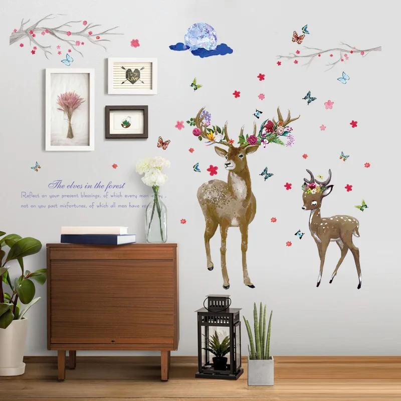 Deer Plum Tree Branch Wall Sticker Removable TV Background Home Decor Living Room Sticker Mural Wall Decals
Deer Plum Tree Branch Wall Sticker Removable TV Background Home Decor Living Room Sticker Mural Wall Decals