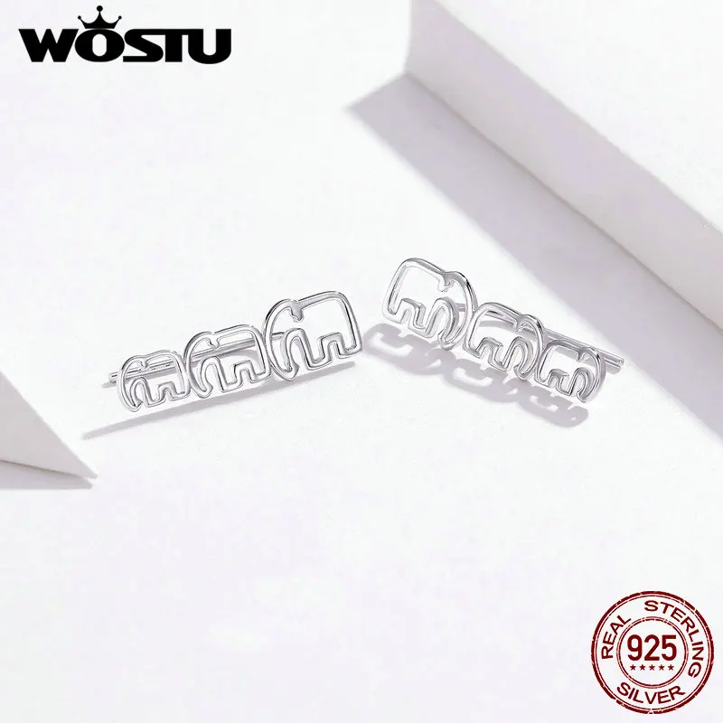 WOSTU Real 100% 925 Sterling Silver Elephant Silhouette Stud Earrings For Women Fashion Small Earring Wedding Jewelry FIE678
WOSTU Real 100% 925 Sterling Silver Elephant Silhouette Stud Earrings For Women Fashion Small Earring Wedding Jewelry FIE678