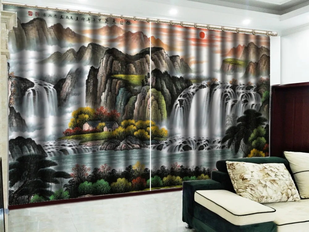 Custom Curtain Red Day Large Waterfall Landscape 3D Landscape Curtain Living Room Bedroom Beautiful Practical Shade Curtains
Custom Curtain Red Day Large Waterfall Landscape 3D Landscape Curtain Living Room Bedroom Beautiful Practical Shade Curtains