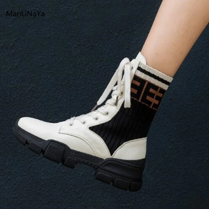 Manlinaya Brand Design Female Boots Genuine Leather Cross-tied Lace up Women Martin Boots Wool Knitting Female Motorcycle Boots
Manlinaya Brand Design Female Boots Genuine Leather Cross-tied Lace up Women Martin Boots Wool Knitting Female Motorcycle Boots