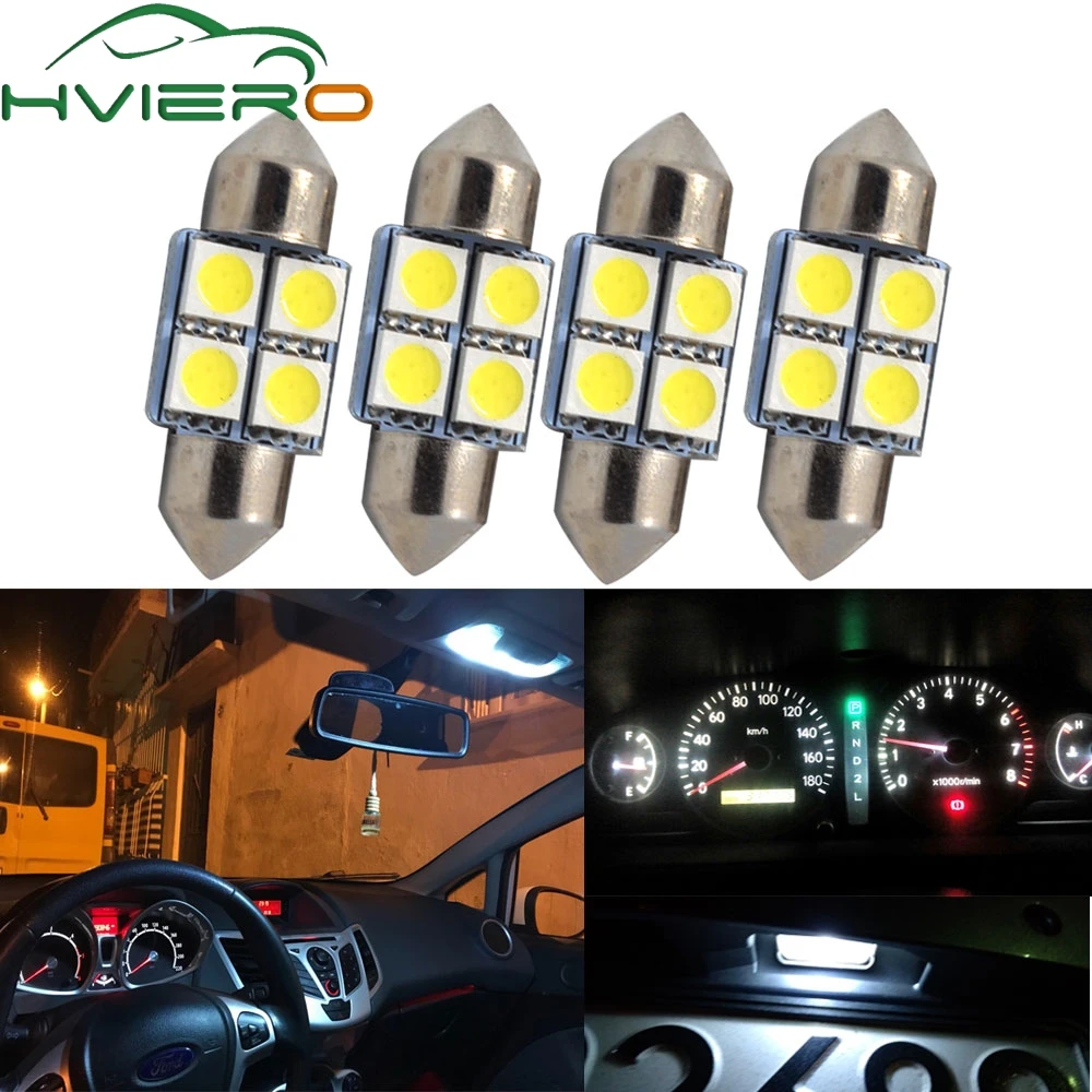White C5w C10W 31mm 4smd 5050 DC 12V Auto Led Interior Reading Lights Double Pointed Door Lamp Reading Festoon Dome License Bulb
White C5w C10W 31mm 4smd 5050 DC 12V Auto Led Interior Reading Lights Double Pointed Door Lamp Reading Festoon Dome License Bulb