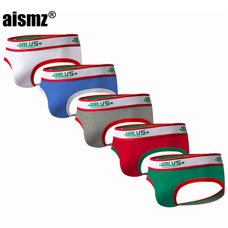 Aismz 2019 Gay Jockstrap 5Pcs/lot Tanga Underwear Mesh Sissy Panties Thong Men String Sexy 3D Pouch Cotton Slip az173 |