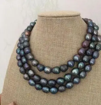 Jewelry stunning 11-13mm tahitian black green pearl necklace 48inch 
Jewelry stunning 11-13mm tahitian black green pearl necklace 48inch