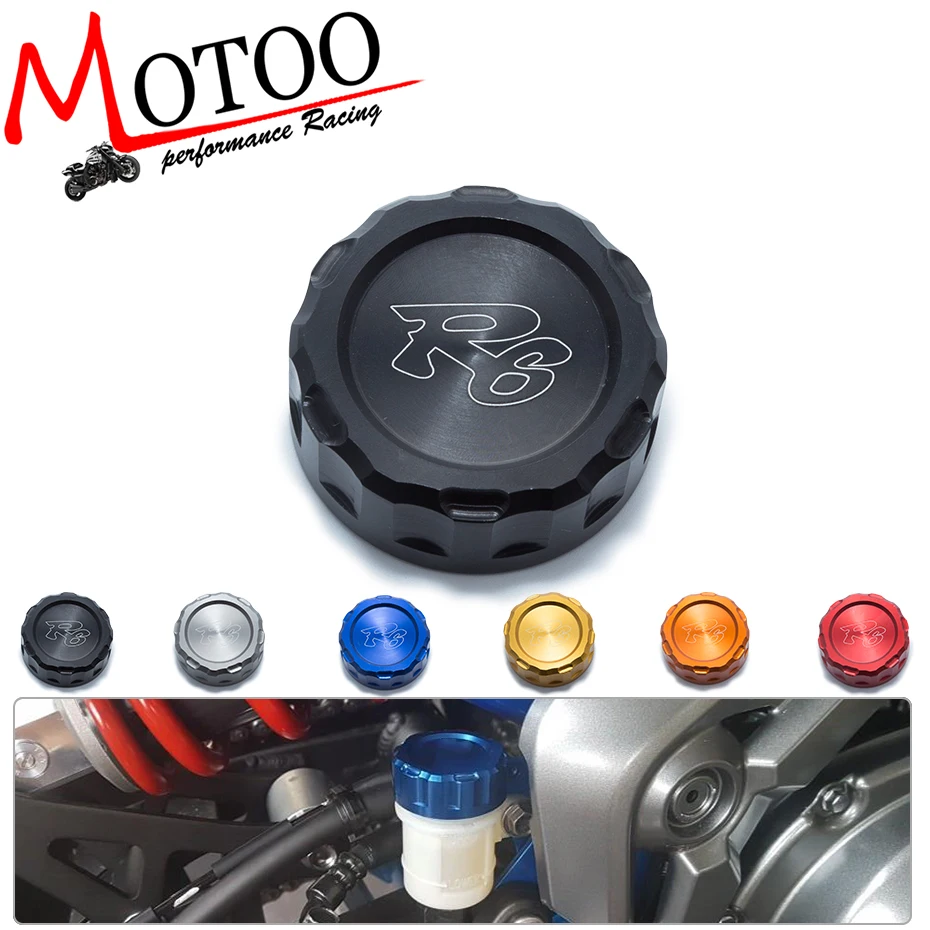 Motoo - Motorcycle CNC Aluminum Rear Brake Fluid Reservoir Cover Cap For YAMAHA R6 with R6 logo
Motoo - Motorcycle CNC Aluminum Rear Brake Fluid Reservoir Cover Cap For YAMAHA R6 with R6 logo