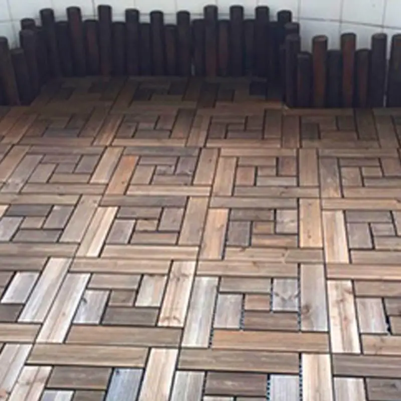 Image Hot Bare Decor Floor Interlocking Flooring Tiles in Solid Teak Wood Oiled Finish