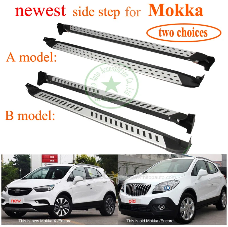 Encore mokka hot side step bar running board,hot sale China,two choices,stainless steel+aluminum alloy+ABS,quality supplier
Encore mokka hot side step bar running board,hot sale China,two choices,stainless steel+aluminum alloy+ABS,quality supplier