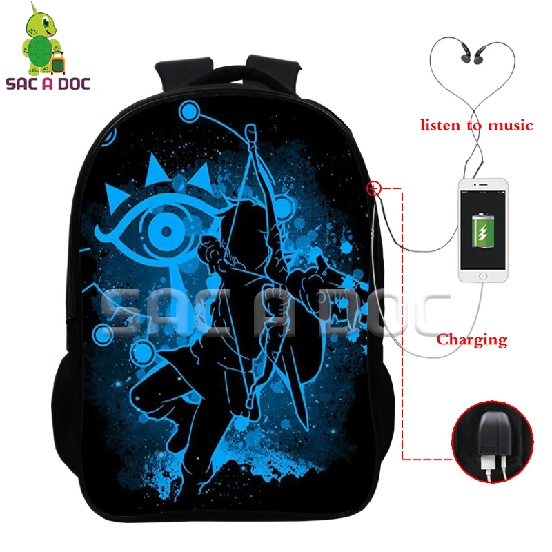 The Legend of Zelda Fluorescence Backpack USB Charging Headphone Jack School Bags for Teenagers Multifunction Travel Backpack
The Legend of Zelda Fluorescence Backpack USB Charging Headphone Jack School Bags for Teenagers Multifunction Travel Backpack