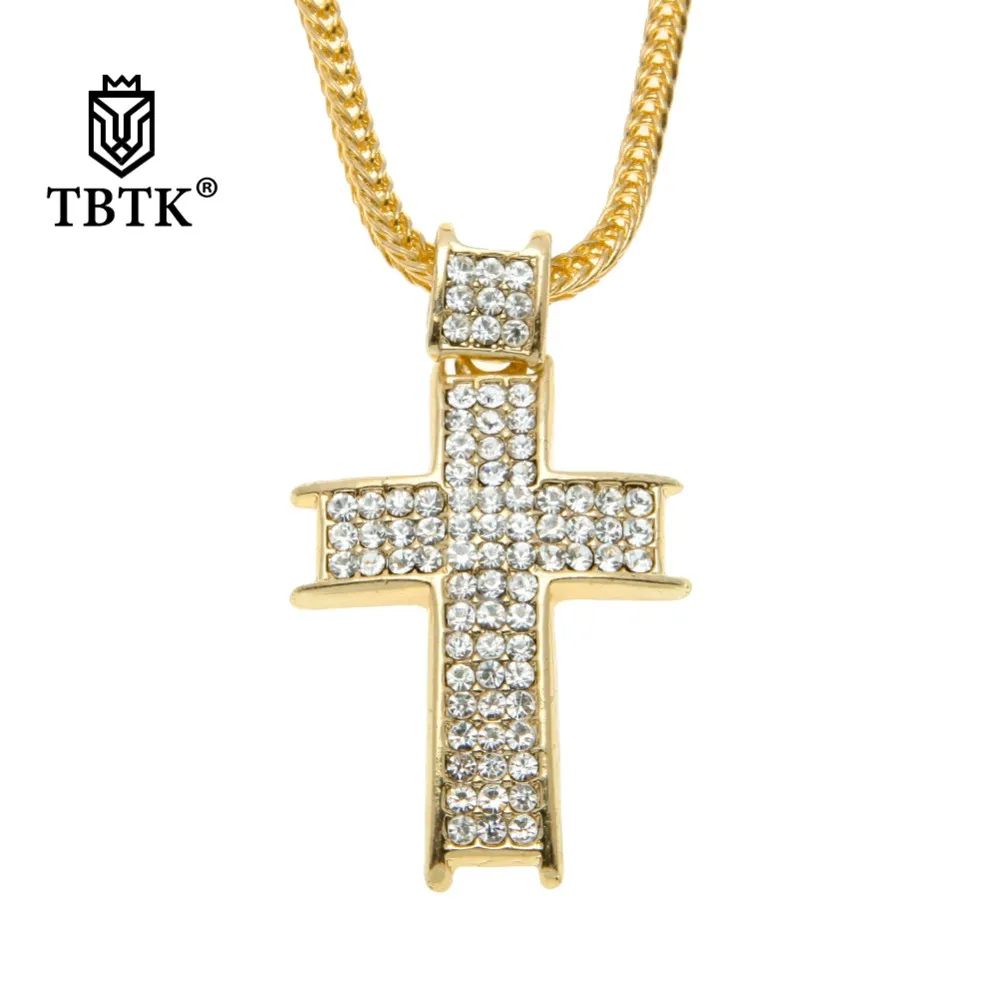 TBTK Fashion Catholic Zinc Alloy Iced Out Cross Pendant Necklace Top Quality Christ Religious Crucifix Charms Jewelry Fox Chain
TBTK Fashion Catholic Zinc Alloy Iced Out Cross Pendant Necklace Top Quality Christ Religious Crucifix Charms Jewelry Fox Chain