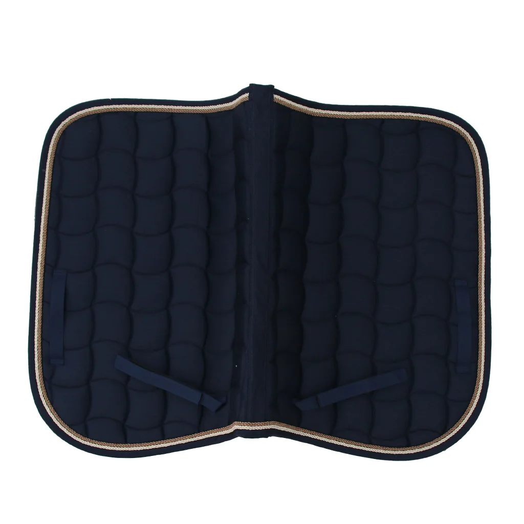 Cotton Quilted Horse Saddle Cloth Equestrian Saddle Pads with Piped Edge 69x50cm