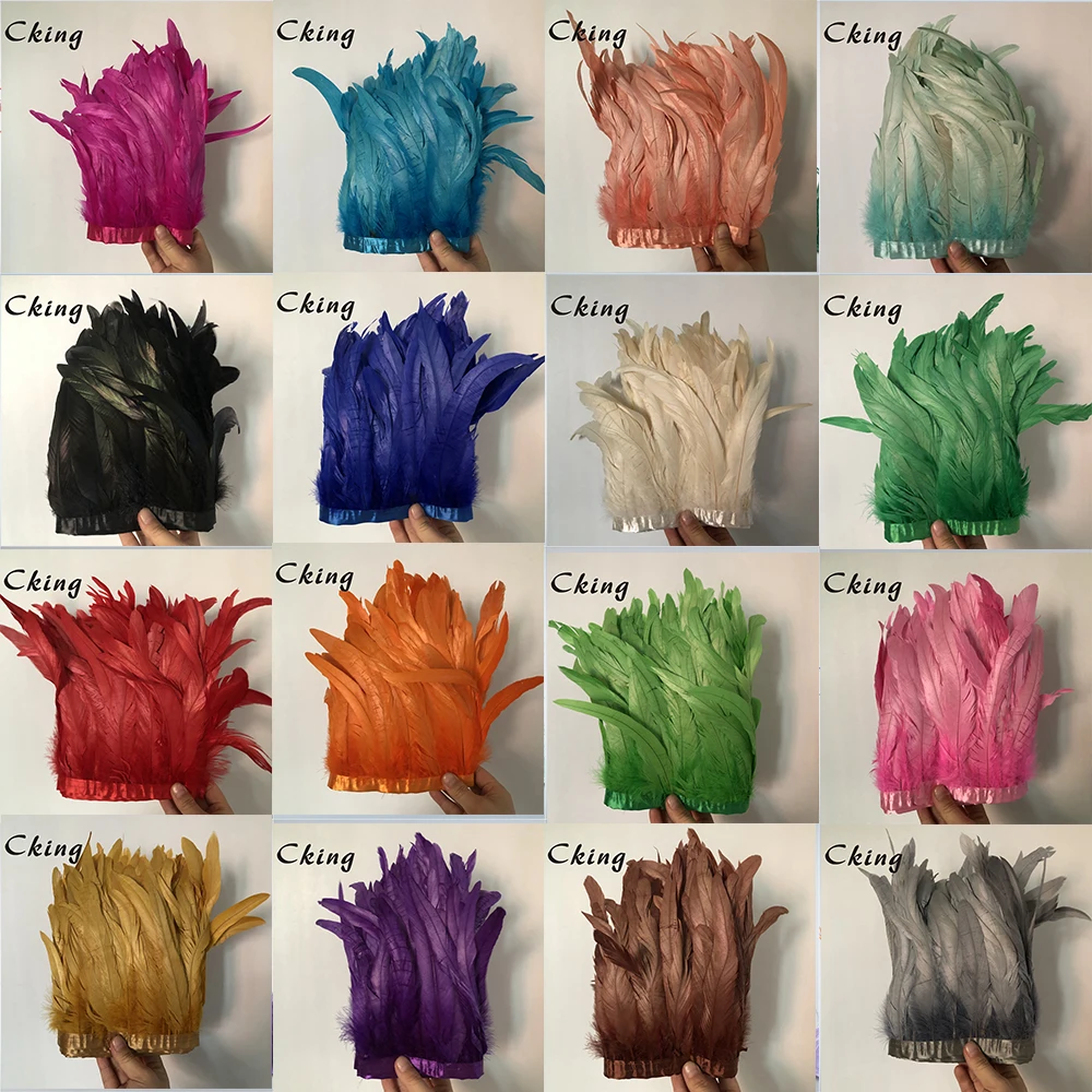 2 Meters 17 colors Rooster feather Trim Height 15-20cm 6-8" coque Feathers for DIY Wedding Dress Sewing Accessories Ribbon lace
2 Meters 17 colors Rooster feather Trim Height 15-20cm 6-8" coque Feathers for DIY Wedding Dress Sewing Accessories Ribbon lace
