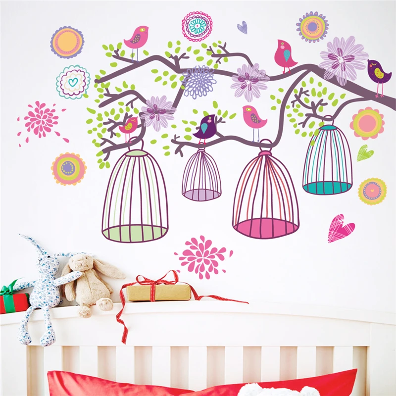colorful flower bird birdcage wall stickers for kids rooms home decor cartoon wall decals diy poster pvc mural art decorations
colorful flower bird birdcage wall stickers for kids rooms home decor cartoon wall decals diy poster pvc mural art decorations