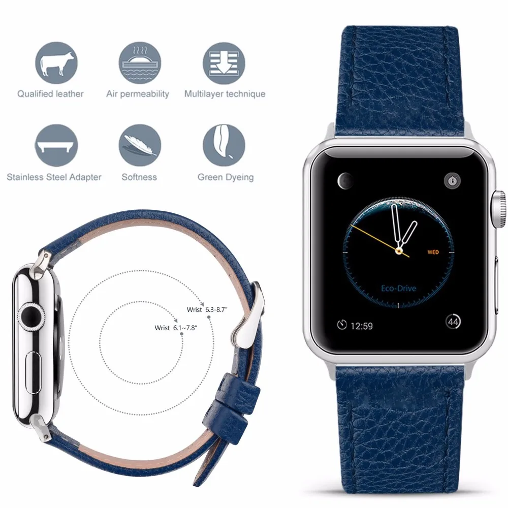 Eastar 3 Color Hot Sell Leather Watchband for Apple Watch Band Series 3/2/1 Sport Bracelet 42 mm 38 mm Strap For iwatch 4 Band Sadoun.com