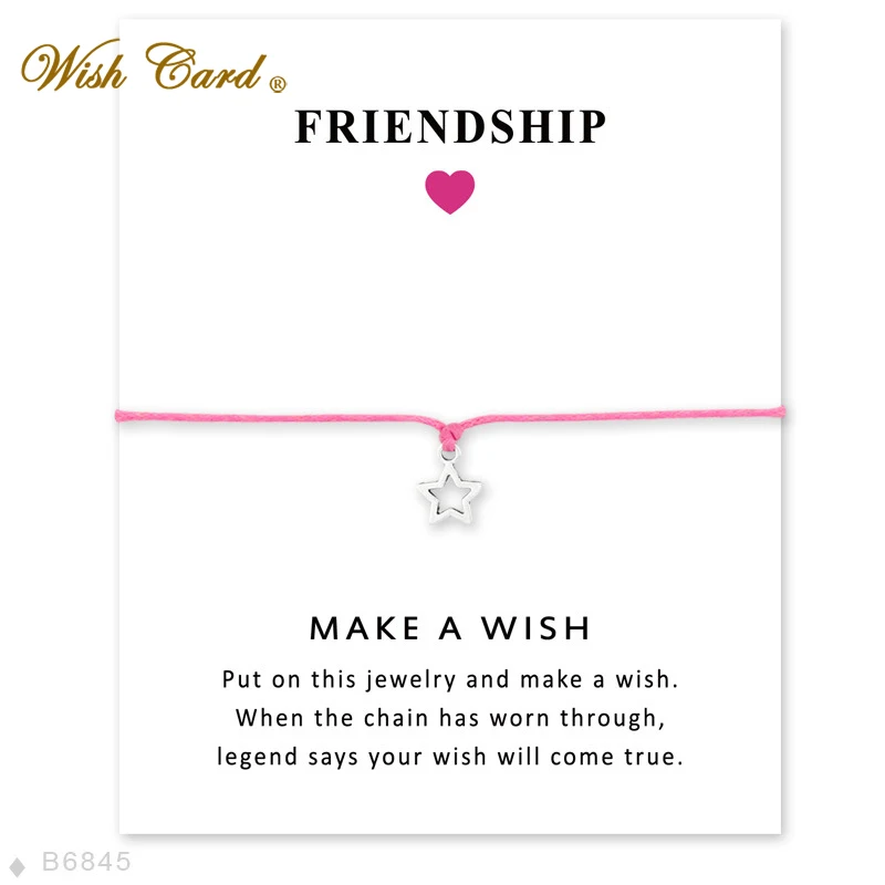 Фото Wish Card полый Звездный браслет для женщин ювелирные изделия дружбы очаровательный