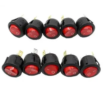 New 10pcs RED LED Dot Light Car Boat Round Rocker ON/OFF SPST 3 Pins Toggle Button Switch 220V MAX 250V DIY Accessories Hot Sale
New 10pcs RED LED Dot Light Car Boat Round Rocker ON/OFF SPST 3 Pins Toggle Button Switch 220V MAX 250V DIY Accessories Hot Sale