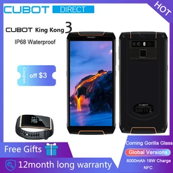 Cubot King Kong 3 защитный телефон IP68 Водонепроницаемый пылезащитный NFC 6000 мАч, 4 Гб + 64 Гб type-C быстрая зарядка MT6763T Octa core KingKong