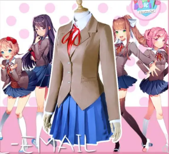 Doki Doki Literature Club Monika Cosplay Sayori Yuri Natsuki Cosplay Costume School Uniform Girl Women Costume Game Cos 
Doki Doki Literature Club Monika Cosplay Sayori Yuri Natsuki Cosplay Costume School Uniform Girl Women Costume Game Cos