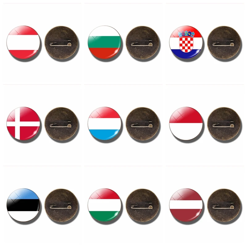 Europe Country Flag Round Glass Cabochon Brooch Pins Belarus Croatia Denmark Lithuania Hungary Latvia Flag Badge Flag Jewelry
Europe Country Flag Round Glass Cabochon Brooch Pins Belarus Croatia Denmark Lithuania Hungary Latvia Flag Badge Flag Jewelry