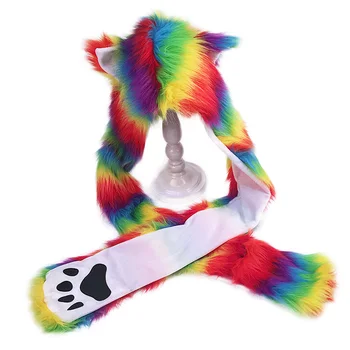 Party Hats Fashion Plush Faux Fur Animal Hat Sequin Caps Halloween Party Rave Hood Hats For Adults Halloween Earmuff with Scarf
Party Hats Fashion Plush Faux Fur Animal Hat Sequin Caps Halloween Party Rave Hood Hats For Adults Halloween Earmuff with Scarf