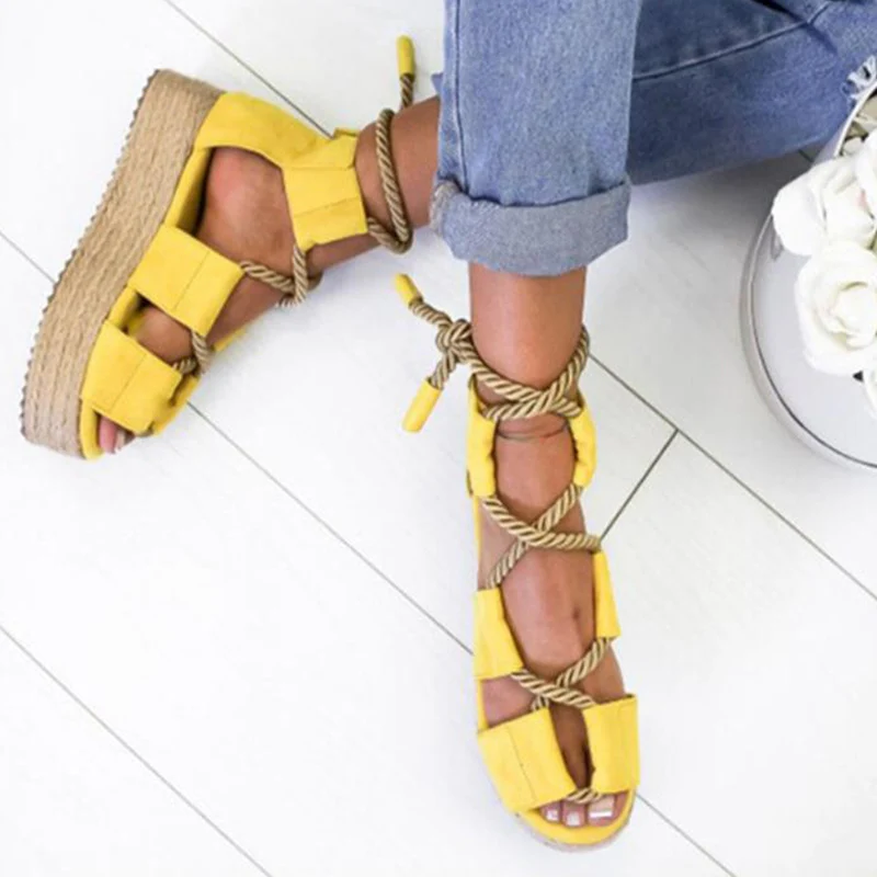 2019 Summer Women Sandals Female Beach Shoes Wedge Cross Tied High Heel Mixed Color Comfortable Hemp Platform Sandals Plus Size
2019 Summer Women Sandals Female Beach Shoes Wedge Cross Tied High Heel Mixed Color Comfortable Hemp Platform Sandals Plus Size