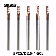 5pcs/lot D2.5-4-50 4 Flute Flattened Head Tungsten Steel Milling Cutters High Quality End mills HRC55 TiALN Coated Tools
5pcs/lot D2.5-4-50 4 Flute Flattened Head Tungsten Steel Milling Cutters High Quality End mills HRC55 TiALN Coated Tools