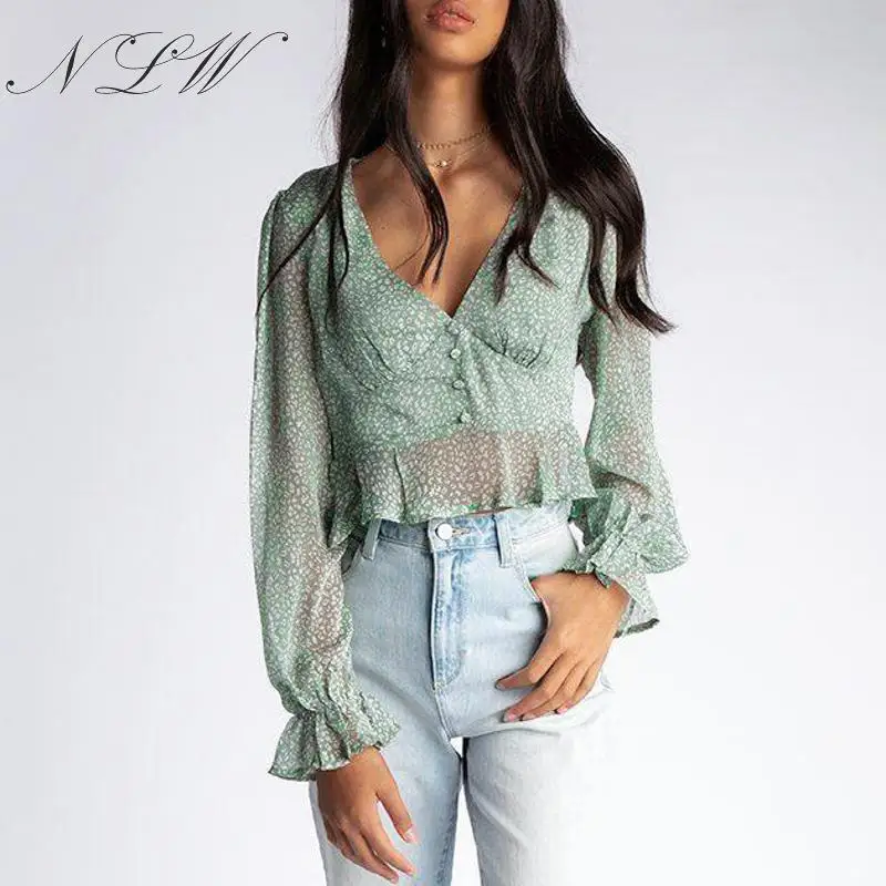 NLW Long Sleeve Mesh Blouses Tops Vintage Leopard Print Blouses Shirts Button Chiffon Green Crop Tops Zipper Ruffle Chic Blusa
NLW Long Sleeve Mesh Blouses Tops Vintage Leopard Print Blouses Shirts Button Chiffon Green Crop Tops Zipper Ruffle Chic Blusa