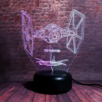 Star Wars TIE fighter Model 3D Nightlight LED Mixed Color Light Star Wars Fighter Figure Toys
Star Wars TIE fighter Model 3D Nightlight LED Mixed Color Light Star Wars Fighter Figure Toys