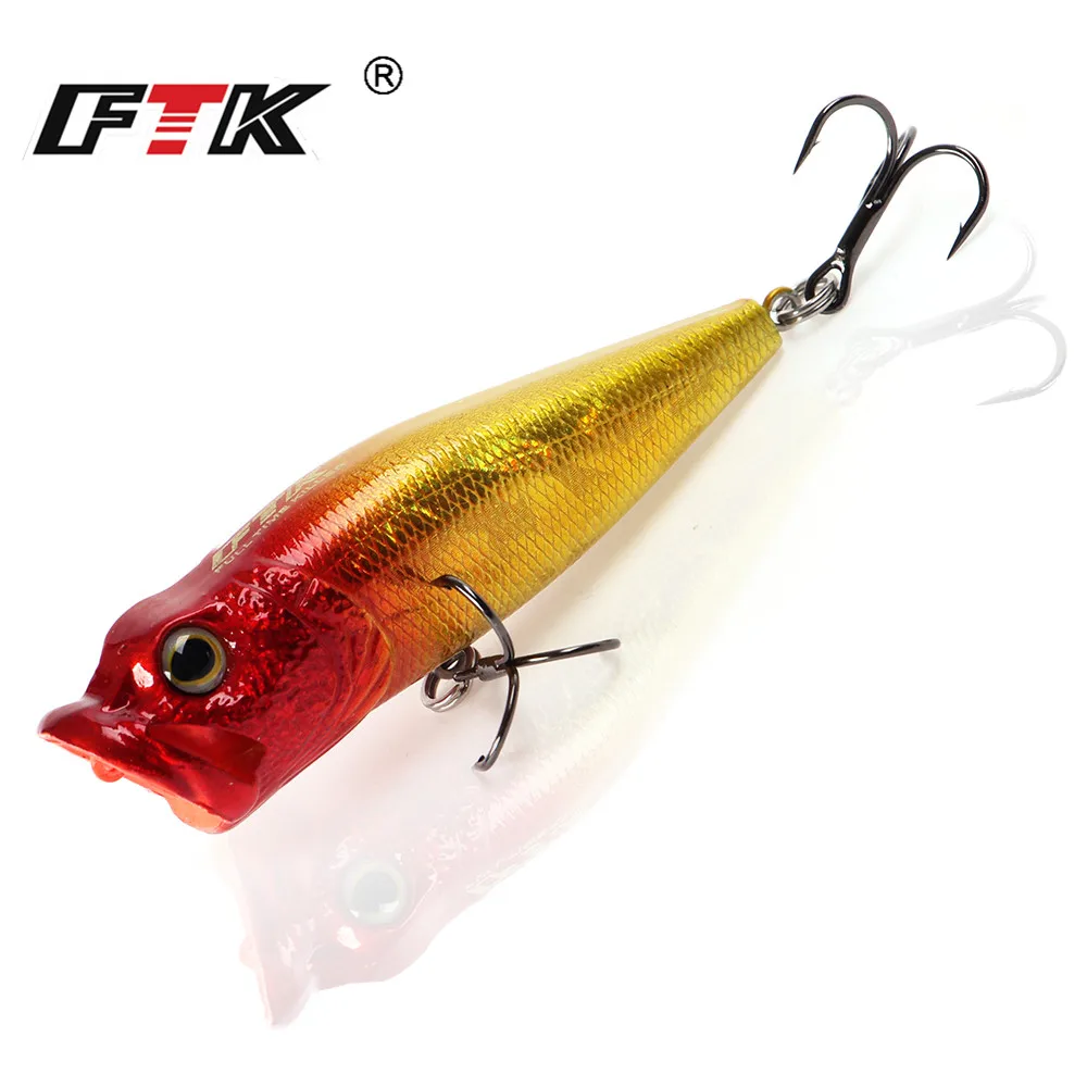FTK 3D Fishing Lure Lifelike Eyes Popper 65mm 6g high carbon steel Treble hook Crankbait Wobblers Tackle Floating Topwater
FTK 3D Fishing Lure Lifelike Eyes Popper 65mm 6g high carbon steel Treble hook Crankbait Wobblers Tackle Floating Topwater
