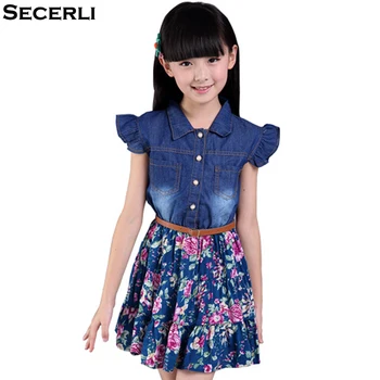 2018 New Cotton Girls Dress Foral Knee-Length 3 4 6 8 10 12 15 years Girls Denim Dress Children Petal Sleeve Girls Summer Dress 
2018 New Cotton Girls Dress Foral Knee-Length 3 4 6 8 10 12 15 years Girls Denim Dress Children Petal Sleeve Girls Summer Dress