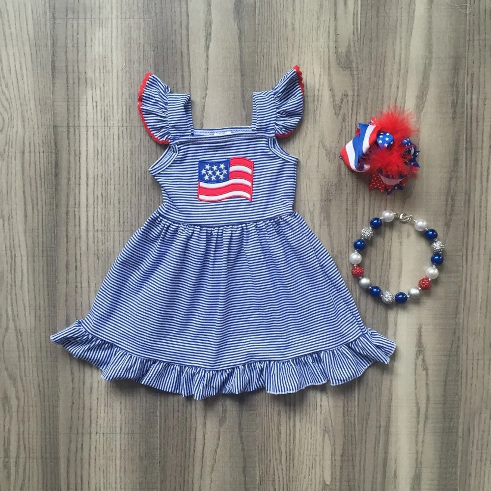 girl clothing milk silk blue striped July 4th national flag ruffle Summer baby kids condole belt clothes dress match accessories
girl clothing milk silk blue striped July 4th national flag ruffle Summer baby kids condole belt clothes dress match accessories