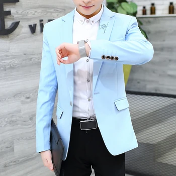 Fall 2020 youth leisure blazer men's pure color small blazer Cultivate one's morality long-sleeved blazer
Fall 2020 youth leisure blazer men's pure color small blazer Cultivate one's morality long-sleeved blazer