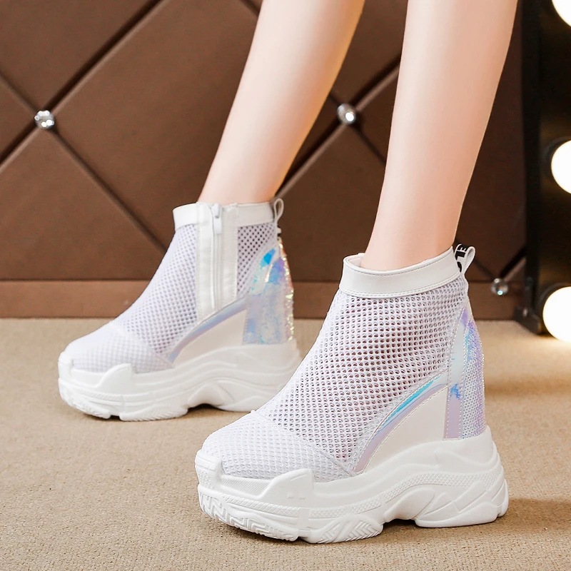 Rimocy Breathable Mesh Wedge Sneakers Women Laser Height Increasing Thick High Heels Platform Shoes Woman Casual Ladies Shoes
Rimocy Breathable Mesh Wedge Sneakers Women Laser Height Increasing Thick High Heels Platform Shoes Woman Casual Ladies Shoes
