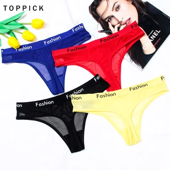 Fashion Mesh Design Sexy G-String Thong Transparent Panties Low-Rise Letter Underwear Women Seamless Briefs Lingerie tangas
Fashion Mesh Design Sexy G-String Thong Transparent Panties Low-Rise Letter Underwear Women Seamless Briefs Lingerie tangas