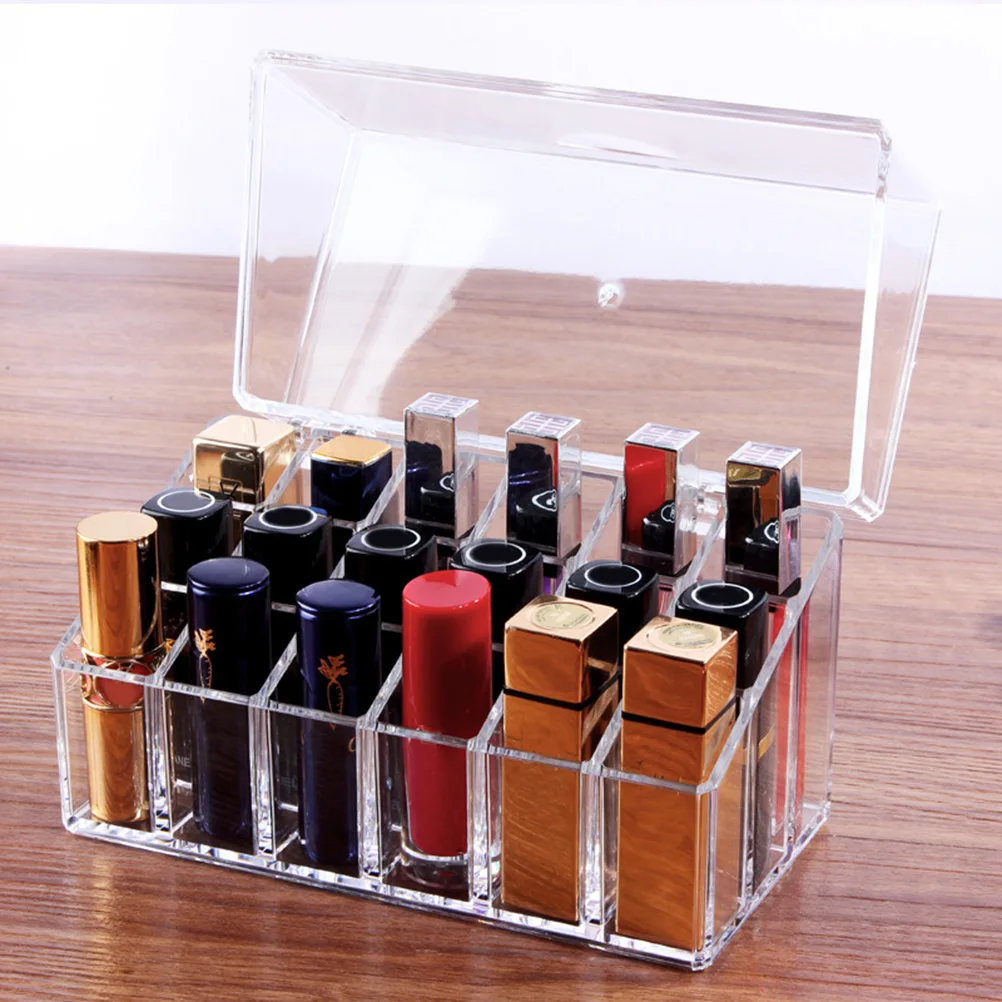Lipstick Storage Box 18 Slots Dustproof Transparent Flip Container Display Case Makeup Holder Desktop Organizer
Lipstick Storage Box 18 Slots Dustproof Transparent Flip Container Display Case Makeup Holder Desktop Organizer