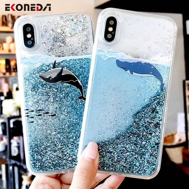 EKONEDA Dynamic Liquid Case For iPhone X Cute Dolphin Whale Patterned Quicksand Back Cover For iPhone 6 6S 7 8 Plus Case
EKONEDA Dynamic Liquid Case For iPhone X Cute Dolphin Whale Patterned Quicksand Back Cover For iPhone 6 6S 7 8 Plus Case