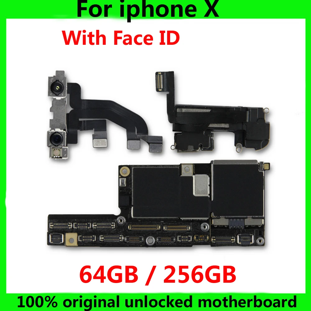 64GB / 256GB Original motherboard with / NO Face ID for iphone X 100% unlocked mainboard IOS system Clean iCloud logic board
64GB / 256GB Original motherboard with / NO Face ID for iphone X 100% unlocked mainboard IOS system Clean iCloud logic board