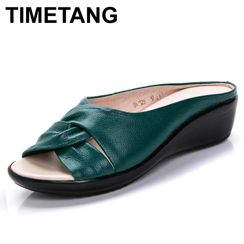 TIMETANG2021 summer slippers women Wedges sandals shoes Leisure slippers slip-on round toe genuine leather sandals flip flops
TIMETANG2021 summer slippers women Wedges sandals shoes Leisure slippers slip-on round toe genuine leather sandals flip flops