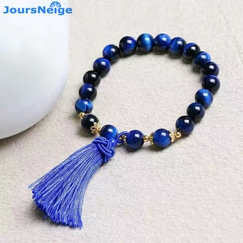 Wholesale Blue Tiger Cat's Eye Natural Stone Bracelets 6mm Beads With Blue Tassel Pendant Crystal Single Lap Bracelet Jewelry
Wholesale Blue Tiger Cat's Eye Natural Stone Bracelets 6mm Beads With Blue Tassel Pendant Crystal Single Lap Bracelet Jewelry