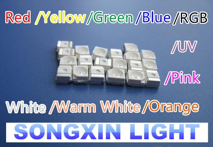 200PCS SMT/SMD 3528 LED Red/Yellow/Green/ICE Blue/RGB/Warm white/PINK/PURPLE UV/ORANGE/Water Clear SMD 1210 LED diodes PLCC-2
200PCS SMT/SMD 3528 LED Red/Yellow/Green/ICE Blue/RGB/Warm white/PINK/PURPLE UV/ORANGE/Water Clear SMD 1210 LED diodes PLCC-2