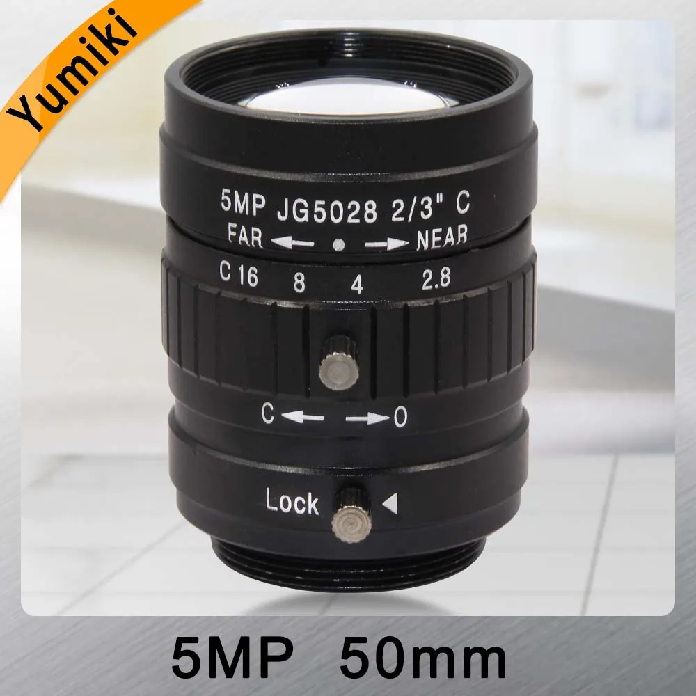 Yumiki HD 5MP CCTV Camera Lens 50mm F2.8 Aperture 2/3" Image Format Mount C Industrial Security road monitoring
Yumiki HD 5MP CCTV Camera Lens 50mm F2.8 Aperture 2/3" Image Format Mount C Industrial Security road monitoring