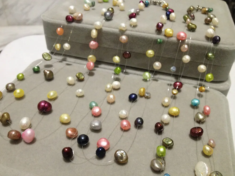 100% Natural Real Pearl Necklace Kids Necklace Girls Freshwater Pearl Necklace Colorful Multilayer Floating Pearl Necklace
100% Natural Real Pearl Necklace Kids Necklace Girls Freshwater Pearl Necklace Colorful Multilayer Floating Pearl Necklace