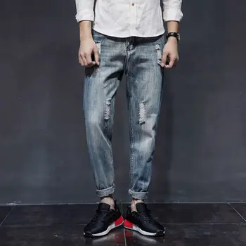Spring Summer Jeans Men Slim Fit Hole ankle Length Denim Trouser Cotton Slim Fit Classic Distressed Hole Casual Full Length
Spring Summer Jeans Men Slim Fit Hole ankle Length Denim Trouser Cotton Slim Fit Classic Distressed Hole Casual Full Length
