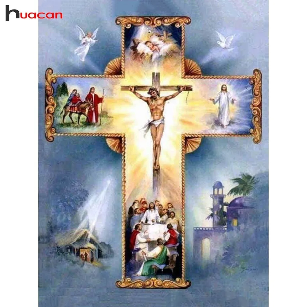 Huacan Crucifix Diamond Embroidery Full Square Drill DIY 5D Diamond Painting Religion Jesus Mosaic Craft Kits Church Decoration
Huacan Crucifix Diamond Embroidery Full Square Drill DIY 5D Diamond Painting Religion Jesus Mosaic Craft Kits Church Decoration