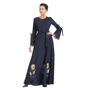 Women Muslim Embroidered Print Slim Elastic Waist Silk Dress Long Dress Abayas Women Robe Musulmane Kaftan Dubai Clothing 7.15
Women Muslim Embroidered Print Slim Elastic Waist Silk Dress Long Dress Abayas Women Robe Musulmane Kaftan Dubai Clothing 7.15