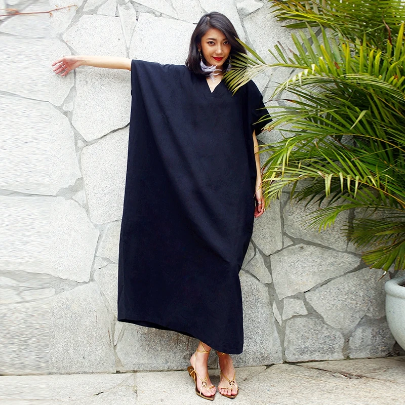 Summer Women Cotton Linen Oversized Black Long Dress Ladies Casual Ultra Loose Dress robe longue femme vestidos verano 2019
Summer Women Cotton Linen Oversized Black Long Dress Ladies Casual Ultra Loose Dress robe longue femme vestidos verano 2019