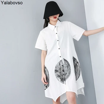 2019 Fashion Streetwear White shirts for woman with printing Irregular Free size Long Shirts for woman A71z40
2019 Fashion Streetwear White shirts for woman with printing Irregular Free size Long Shirts for woman A71z40