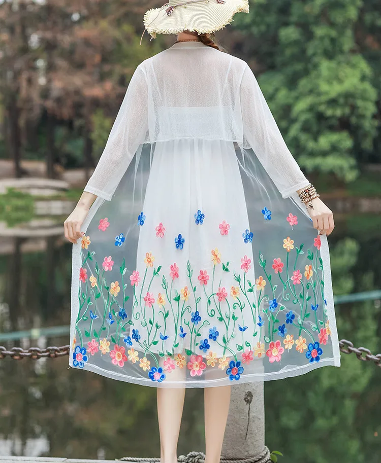 2019 Spring Flower Embroidery Hollow Out Mesh Kimonos Women Fashion Embroidery Transparent Mesh Beach Kimonos Lady Long Mesh Top
2019 Spring Flower Embroidery Hollow Out Mesh Kimonos Women Fashion Embroidery Transparent Mesh Beach Kimonos Lady Long Mesh Top