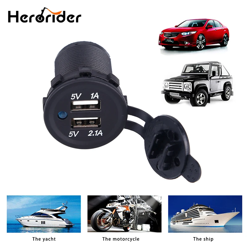 Motorcycle Dual USB Socket Charger Power Adapter Outlet Power 12-24V Mobile Phone Charger with LED for Auto Car Truck ATV Boat
Motorcycle Dual USB Socket Charger Power Adapter Outlet Power 12-24V Mobile Phone Charger with LED for Auto Car Truck ATV Boat
