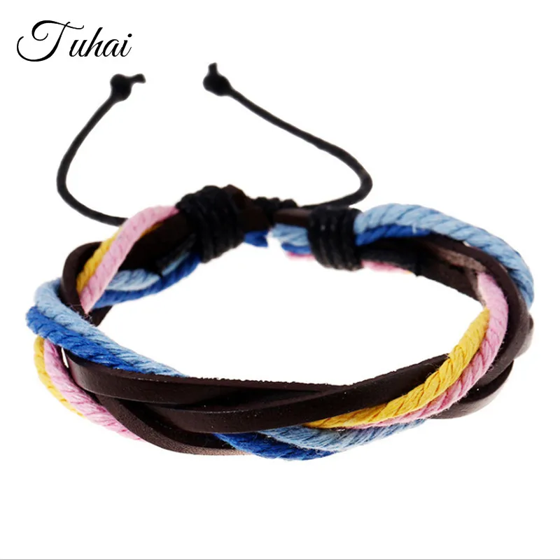Fashion Jewelry Leather Braided Rope Wristband Wrap Multilayer Women and Men Bracelets & Bangles Cute Colorful Handmade Bracelet
Fashion Jewelry Leather Braided Rope Wristband Wrap Multilayer Women and Men Bracelets & Bangles Cute Colorful Handmade Bracelet